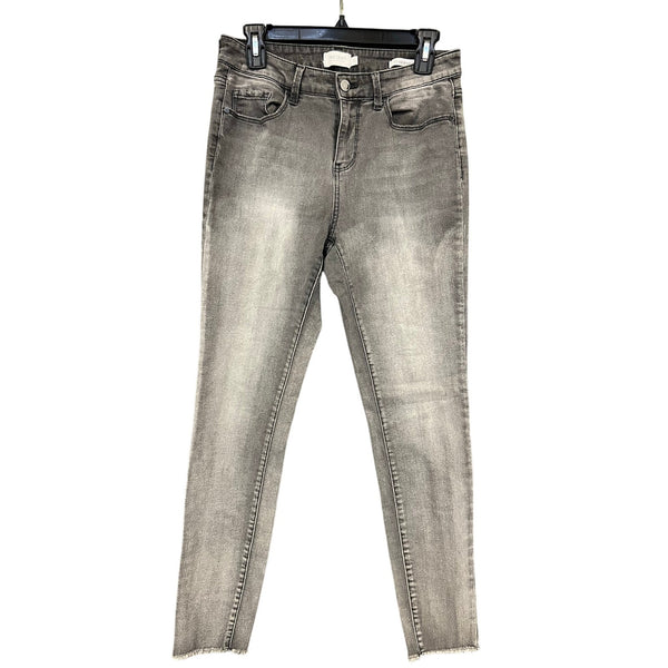 True Craft Washed Gray Raw Hem Skinny Jeans Size 11