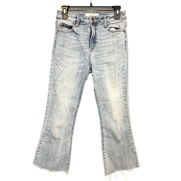 Hidden Light Wash Raw Hem Straight Ankle Jeans Size 29