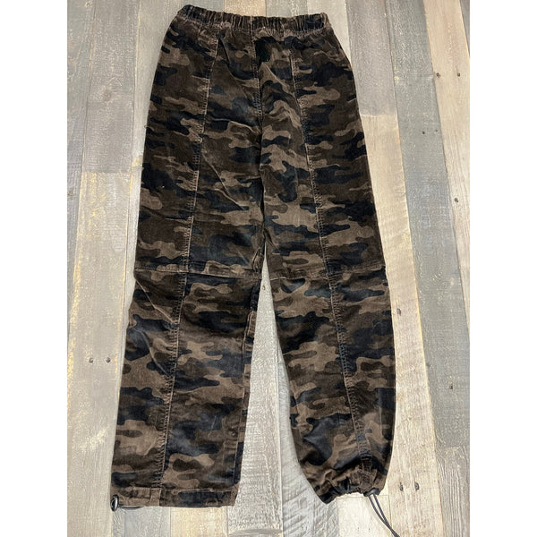 No Boundaries Camo Corduroy Parachute Pants Size XXS