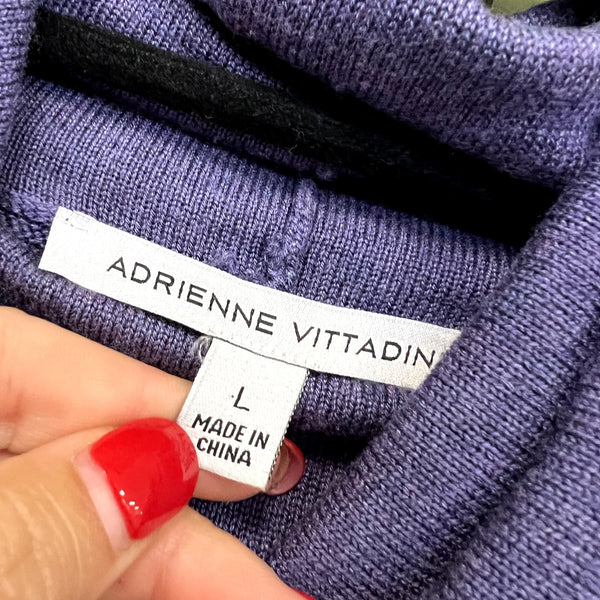 Adrienne Vittadini Purple Turtleneck Sweater Dress Large