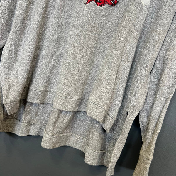 Sideline Apparel Arkansas Gray Side Slit Sweatshirt 2XL