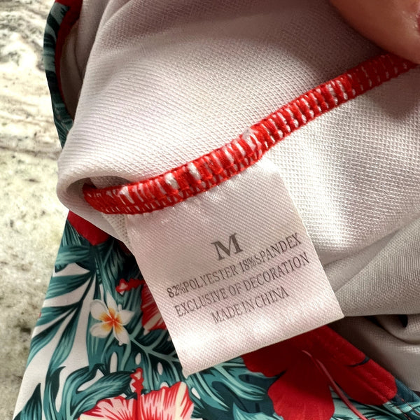 Women's Floral + Black Swim Bikini Medium