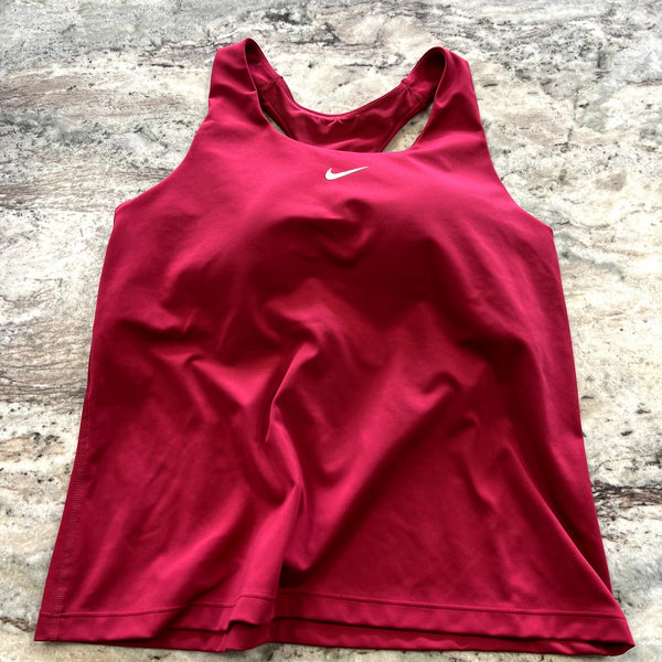 Nike Dri-Fit Maroon Fitted Tank Size Large