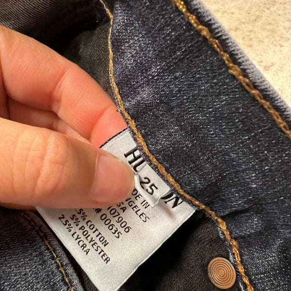 Hudson Mid Rise Distressed Dark Wash Skinny Jeans Size 25