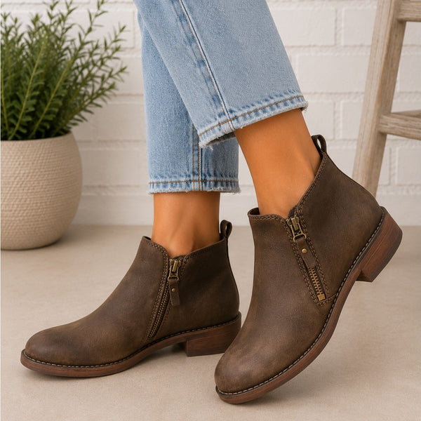 Hush Puppies Brown Leather Ankle Booties Size 9