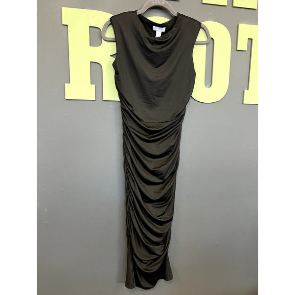 Sofia Black Ruched Maxi Dress Size Small