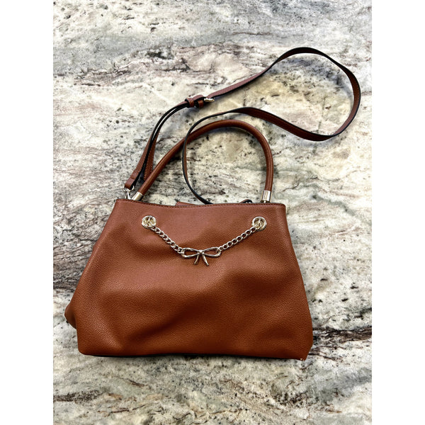 Women’s Brown Faux Leather Crossbody Shoulder Bag