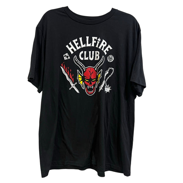 Netflix Stranger Things Hellfire Club Men's Black Graphic Tee XXL