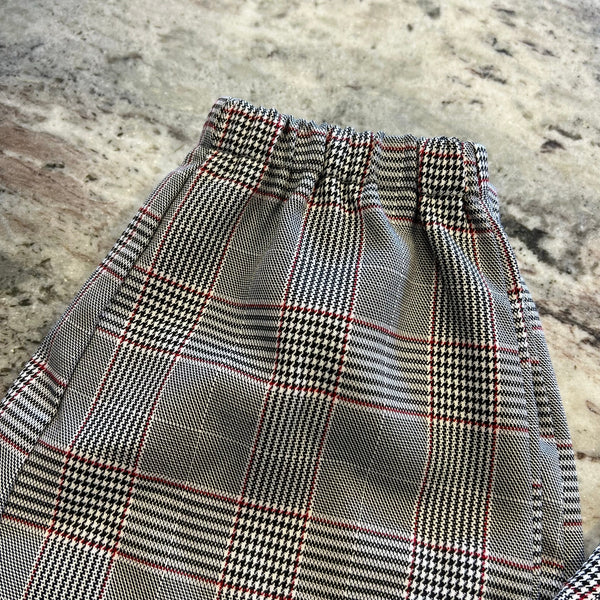 Women's Red + Gray Plaid Striped Dress Pant Joggers 0XL