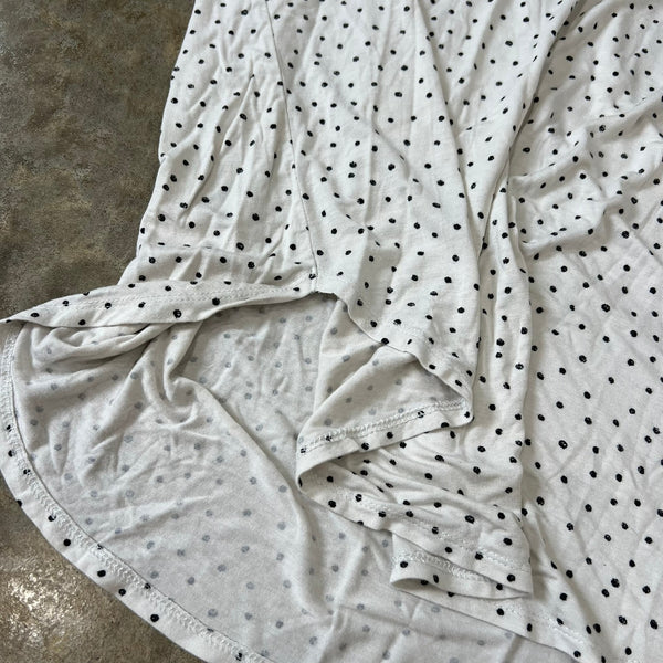 Women's Butter Soft White + Black Polka Dot Top XL