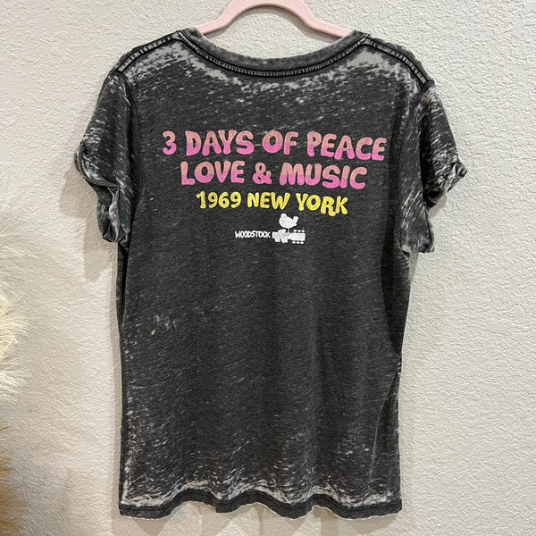 Recycled Karma Woodstock Music Festival Burnout Graphic Tee Size Medium