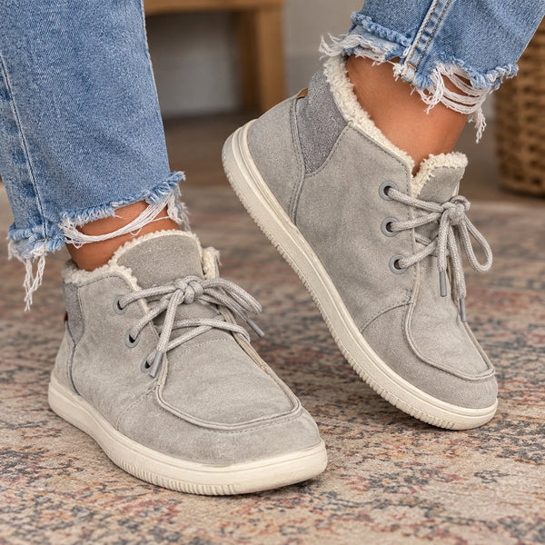 SO Women's Gray Sherpa Lined Shoes Size 8.5