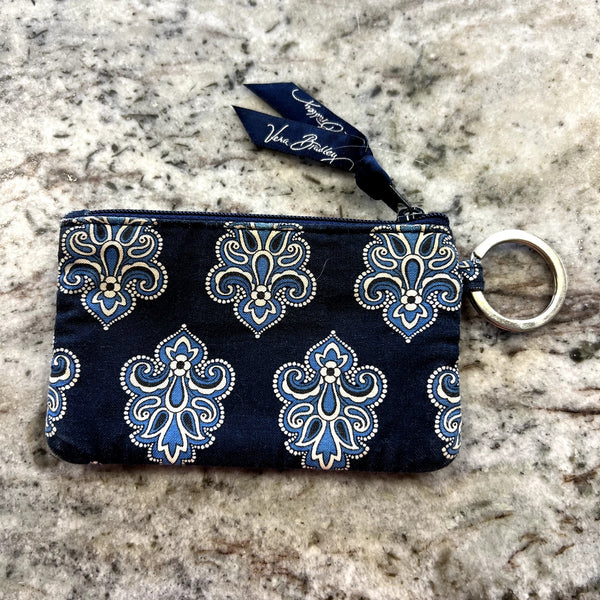 Vera Bradley Blue Paisley Zip ID Case