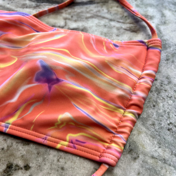 Pastel Metallic Tube Top Bikini Top Size Medium