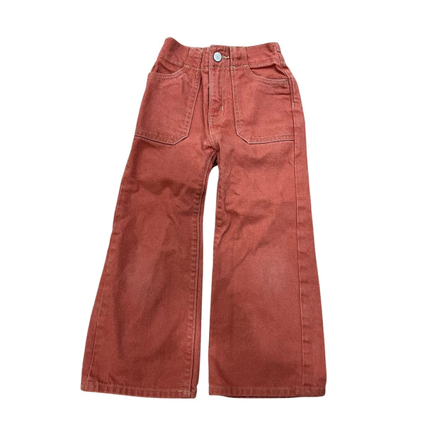 Old Navy High Rise Baggy Wide Leg Rust Jeans Size Girls XS