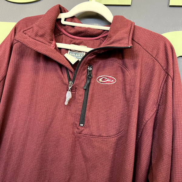 Drake Waterfowl Maroon Quarter Zip Pullover XL