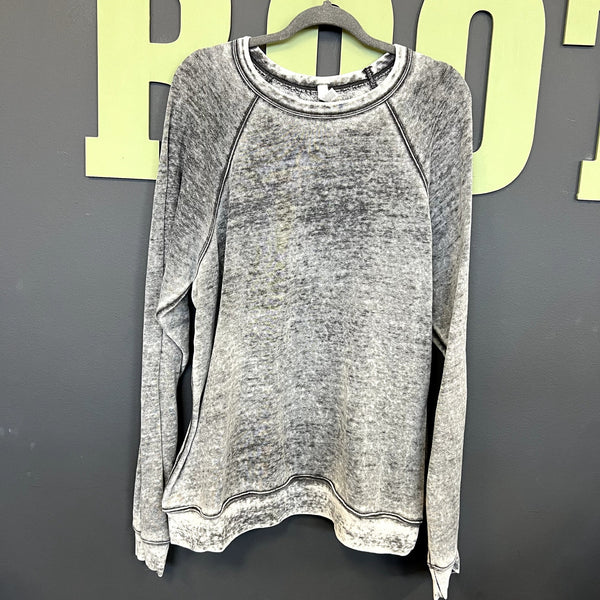 Bella Canvas Sponge Fleece Sweatshirt Black Acid Wash Size XL