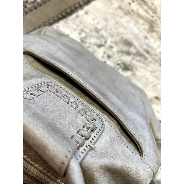 Hobo Sheila Gray Taupe Leather Satchel Purse