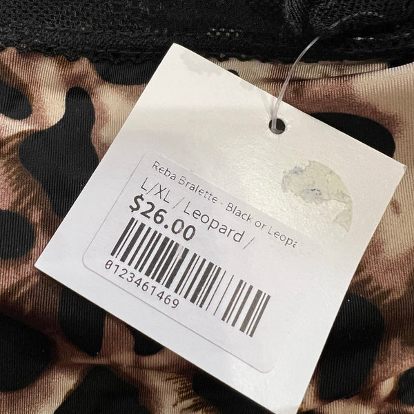 NWT Leopard Padded Lace Bralette L/XL