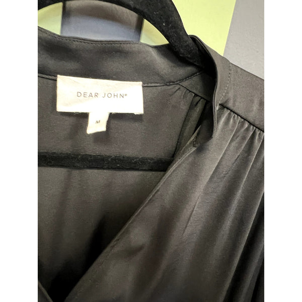 Dear John Black Satin Jumpsuit Size Medium