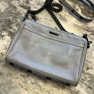 Rebecca Minkoff Gray Leather + Black Chain Crossbody