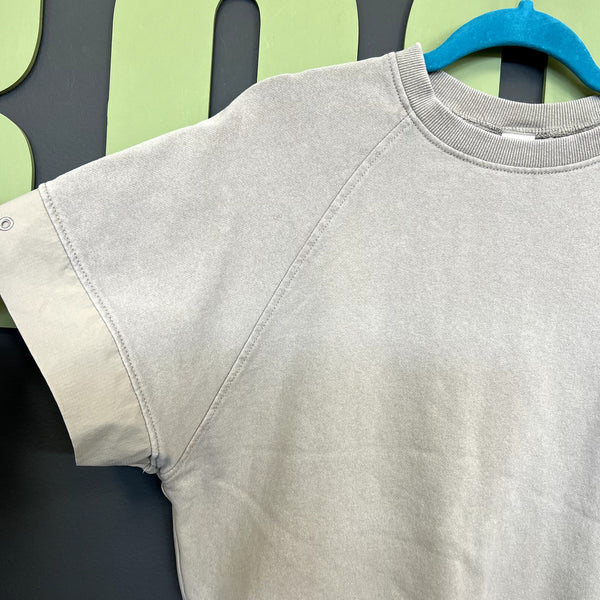 Mono B Boxy Fit Gray Cotton Athletic Top Size Medium
