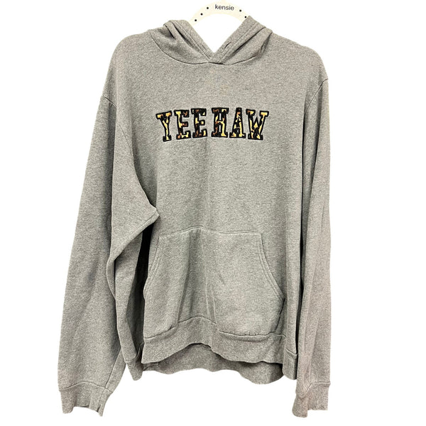 Women's "Yeehaw" Leopard Embroidered Hoodie Size 2XL