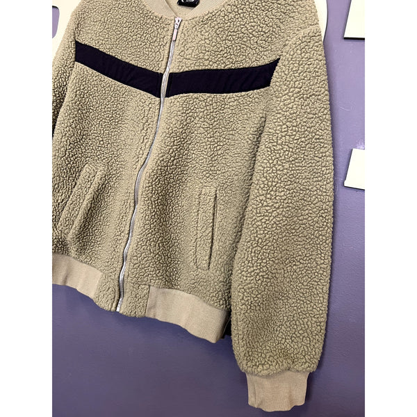 Zyia Active Green Sherpa Full Zip Jacket Size Medium