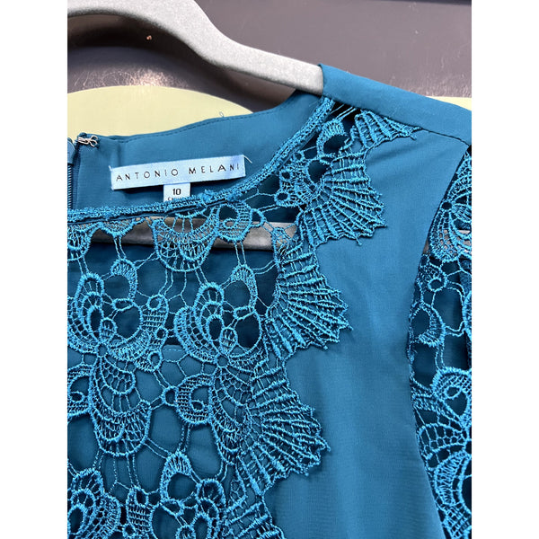 Antonio Melani Turquoise Lace Midi Dress Size 10