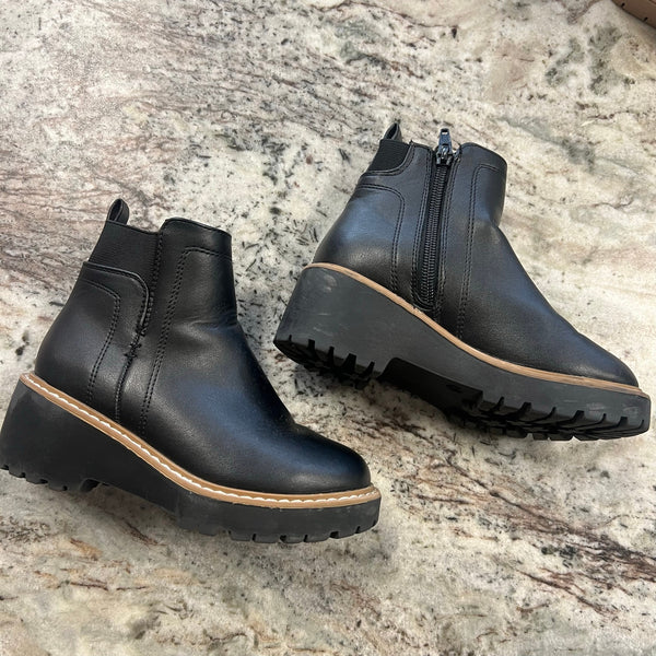 Sonoma Girls Black Faux Leather Platform Boots Size 12