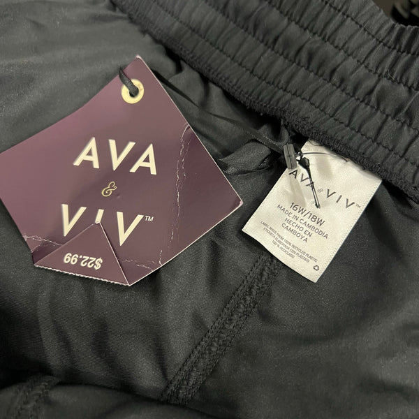 NWT Ava + Viv Black Athletic Shorts Size 2XL