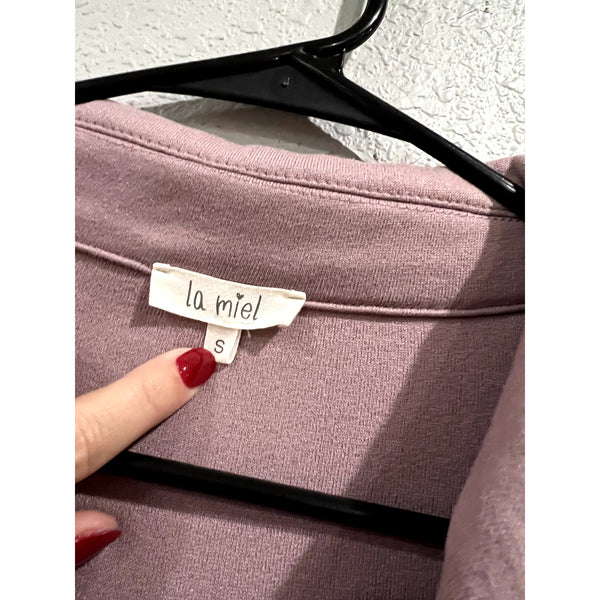 La Miel Boutique Soft Fleece Button Down Mauve Shacket Small
