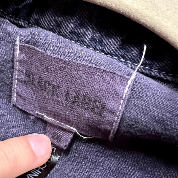 Black Label Purple Black Distressed Denim Jacket Size 2XL