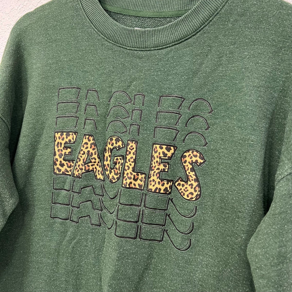 Eagles Stacked Leopard Sweatshirt Size Small
