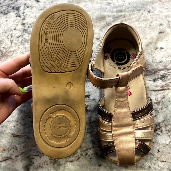 Livie & Luca Rose Gold Girls Sandals Size Youth 1