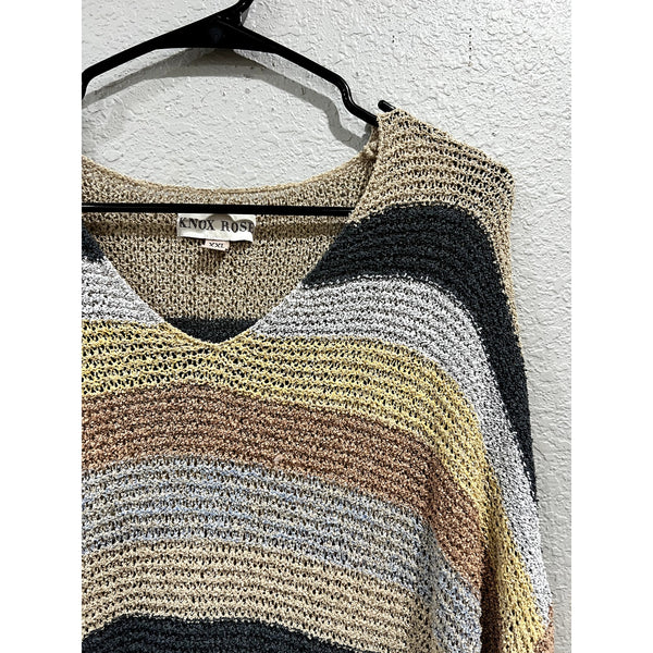 Knox Rose Striped V-Neck Sweater 2XL