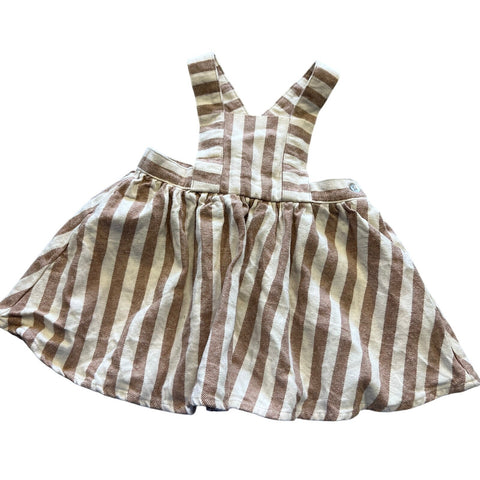 Rylee + Cru Striped Linen Overall Dress Size 18-24 Mo.