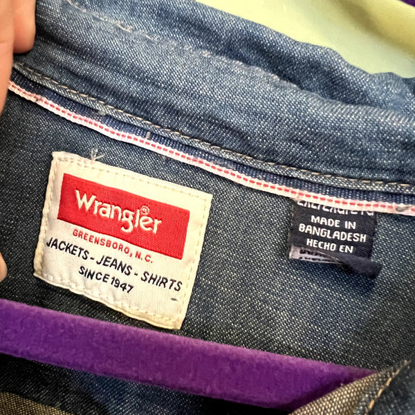 Wrangler Men's Pearl Snap Denim Button Down Top Size XXL