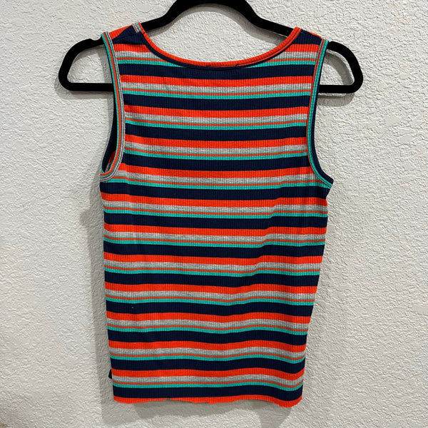 Promesa Boutique Raw Hem Striped Summer Cotton Tank Top Size Small