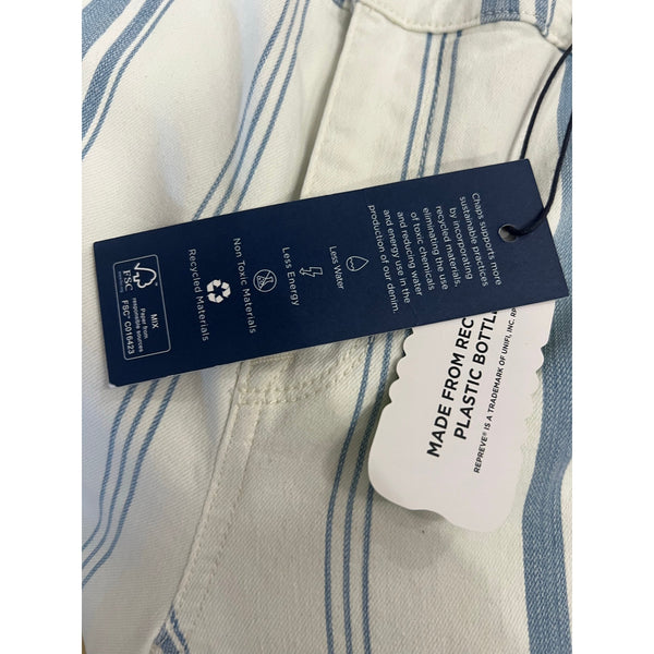 NWT Chaps Mid Rise Bootcut Light Blue Stripe Jeans Size 14