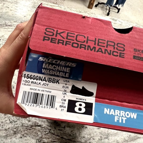 NEW Skechers Performance Go Walk Joy Black Slip on Shoes Size 8