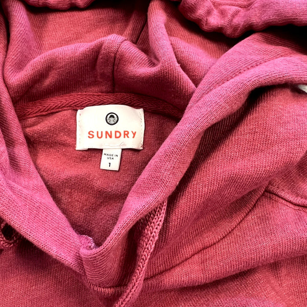 Sundry Garment Washed Red Hooded Pullover Size Small