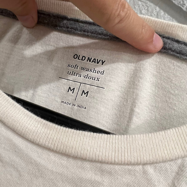 Old Navy Soft Washed White Striped Tee