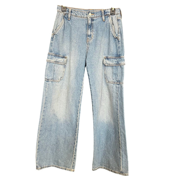 Old Navy High Rise Baggy Wide Leg Cargo Jeans Youth 16
