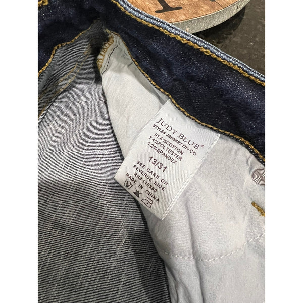 Judy Blue Dark Wash Raw Hem Skinny Jeans Size 13