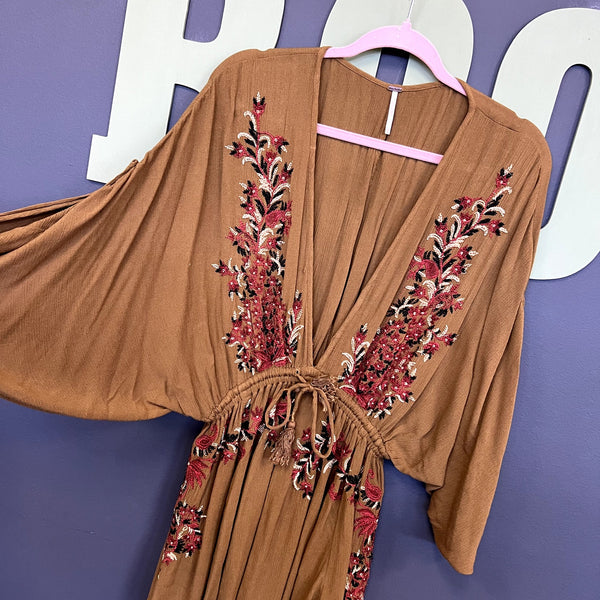 Free People Pretty Pineapple Boho Mini Dress Size XS