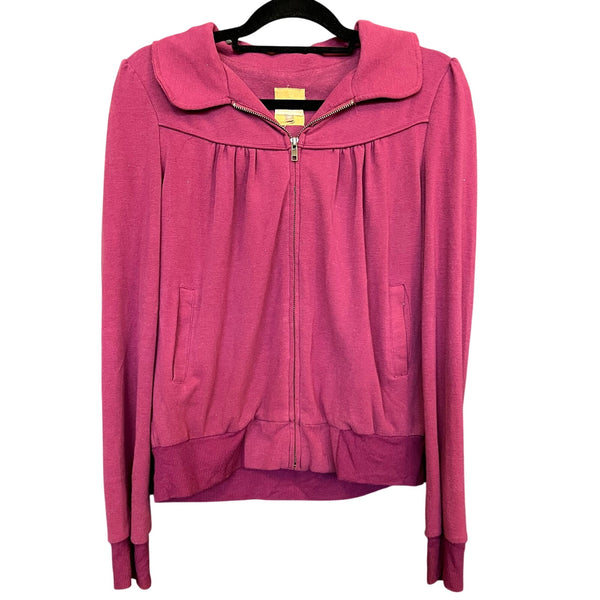 Fossil Plum Full Zip Hooded Jacket Medium