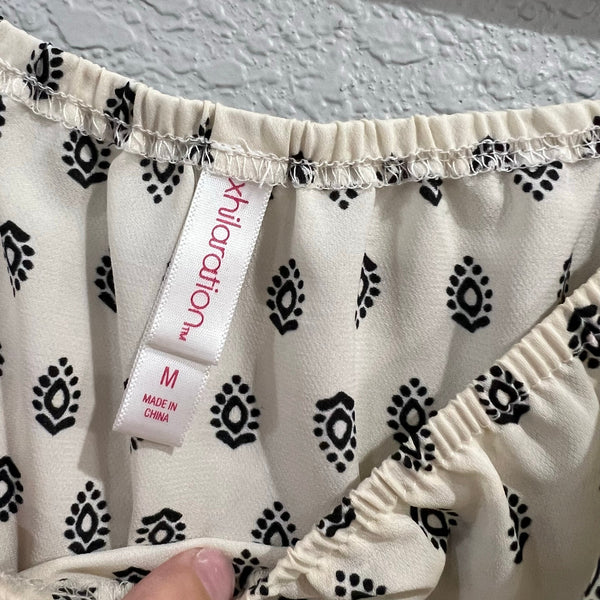 Xhiliration Ivory Off Shoulder Blouse Medium