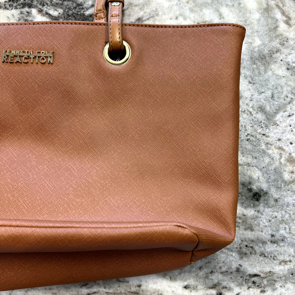 Kenneth Cole Reaction Brown Leather Shoulder Bag