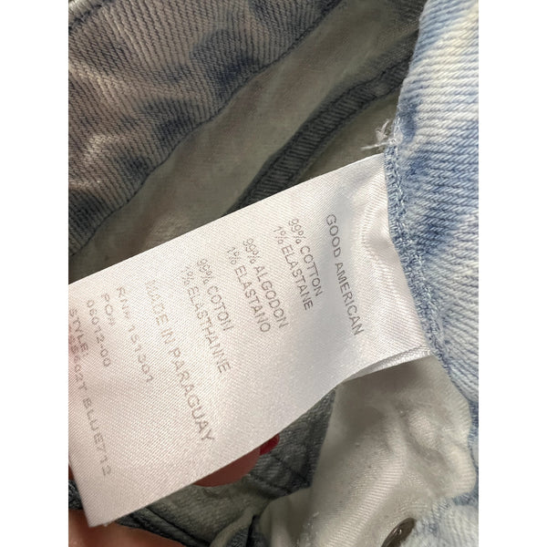 Good American Light Wash Split Hem Skinny Jeans Size 0